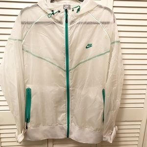 Nike white wind breaker